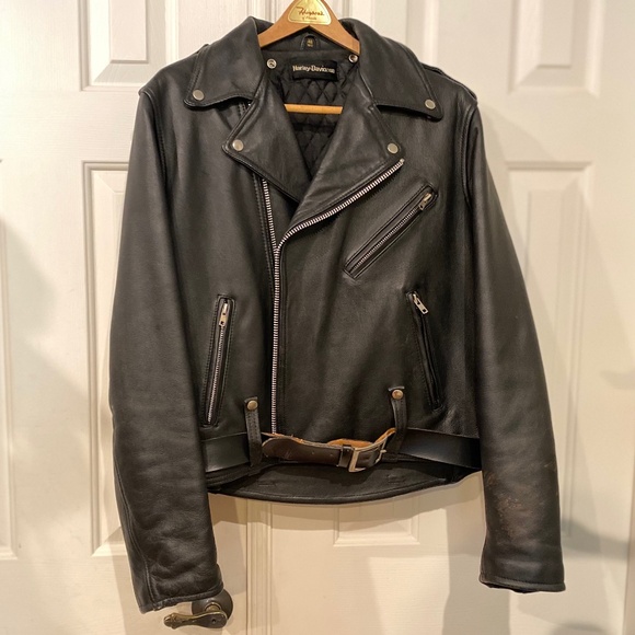 Harley-Davidson 🏍️ Men’s 46R Full Zip Classic Heavy Leather Riding Jacket